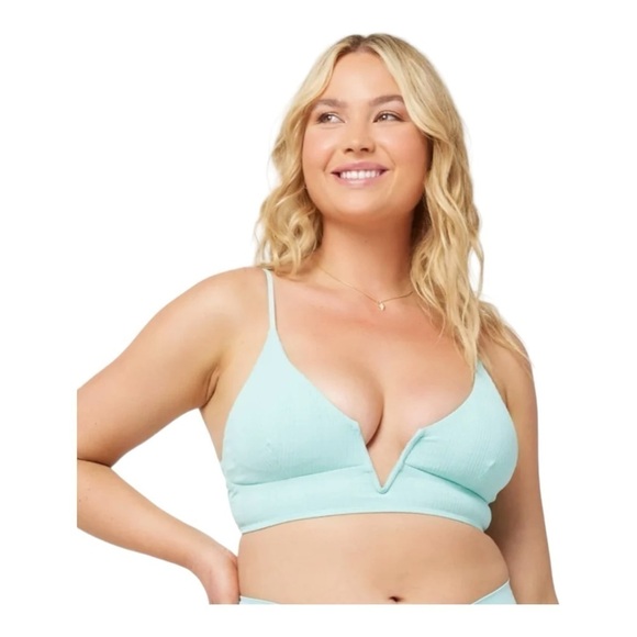 L*Space Pointelle Siren Bikini Top in Pool NWT - Picture 1 of 6